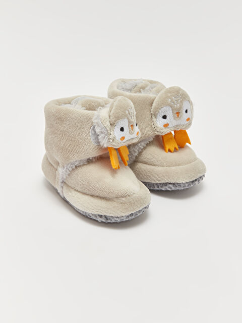 LCW STEPS Nakış Detaylı 3D Aplikeli Erkek Bebek Yürüme Öncesi Ev Botu - W3HC34Z1-SBS