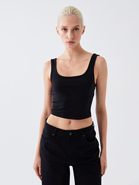 XSIDE Kadın U Yaka Düz Crop - W3HC74Z8-CVL