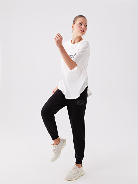 XSIDE ACTIVE Beli Lastikli Baskılı Kadın Eşofman Altı - W3HD57Z8-CVL