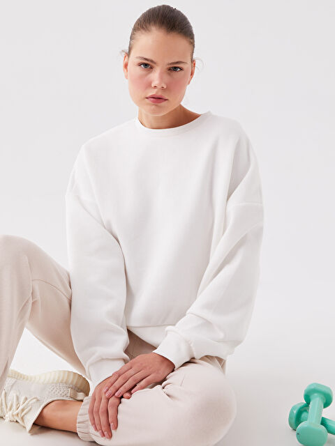 XSIDE ACTIVE Bisiklet Yaka Oversize Kadın Sweatshirt - W3HD82Z8-R5B