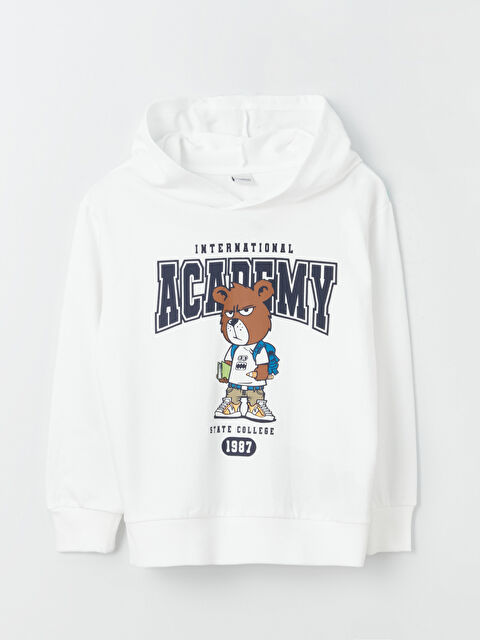 LCW Kids Baskılı Uzun Kollu Erkek Çocuk Hoodie - W3HH38Z4-FDU