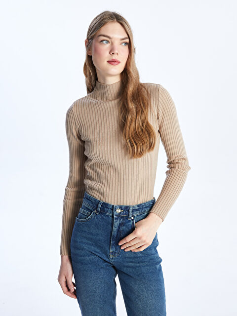 LCW Vision Yarım Balıkçı Yaka Kadın Triko Kazak - W3HJ28Z8-VHM