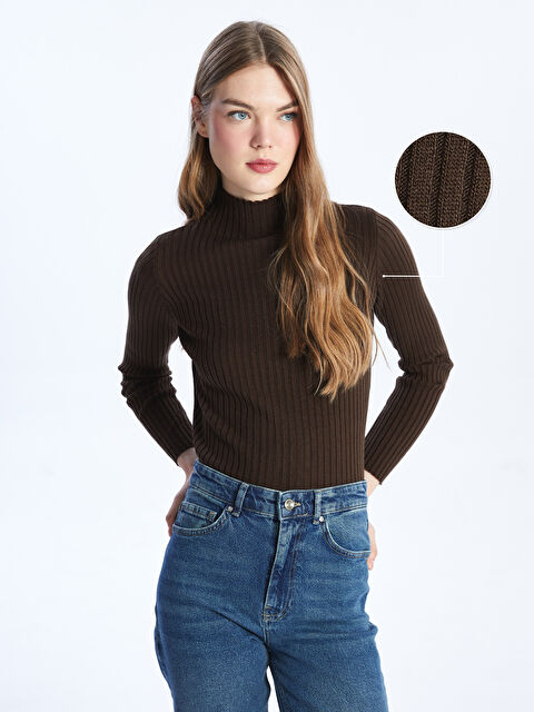 LCW Vision Yarım Balıkçı Yaka Kadın Triko Kazak - W3HJ28Z8-VY8