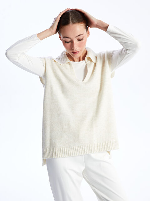 LCWAIKIKI Classic Women's Polo Neck Plain Knitwear Sweater - W3HL52Z8-QYV