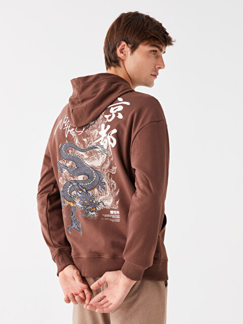 XSIDE Uzun Kollu Baskılı Erkek Hoodie - W3HO04Z8-HKQ