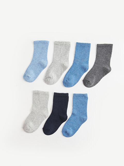 LCW baby Basic Erkek Bebek Soket Çorap 7'li - W3HO06Z1-L9D