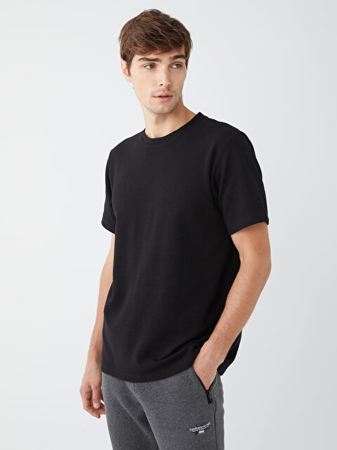 XSIDE Bisiklet Yaka Penye Erkek Tişört - W3HR48Z8-CVL