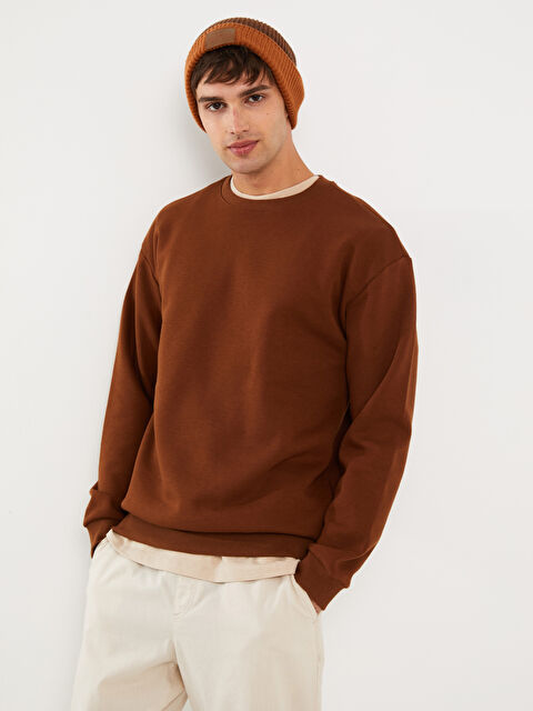 XSIDE Bisiklet Yaka Uzun Kollu Erkek Kalın Sweatshirt - W3HS46Z8-VC8