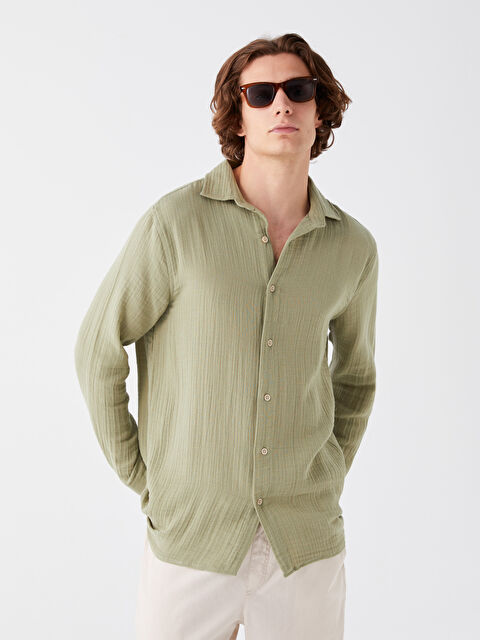 XSIDE Regular Fit Uzun Kollu Erkek Gömlek - W3HS52Z8-SY2