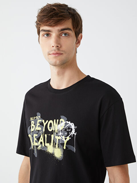 XSIDE Bisiklet Yaka Kısa Kollu Baskılı Penye Erkek Tişört - W3HU17Z8-CVL