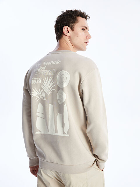 XSIDE Bisiklet Yaka Baskılı Erkek Kalın Sweatshirt - W3HU35Z8-MB0