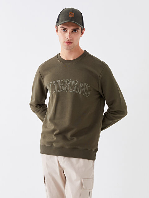 XSIDE Bisiklet Yaka Uzun Kollu Baskılı Erkek Sweatshirt - W3HU60Z8-S9F