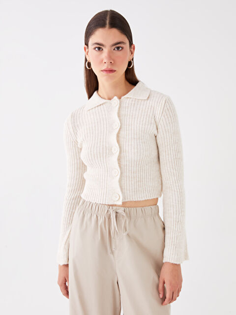 XSIDE Polo Yaka Kadın Triko Hırka - W3HV72Z8-RFC