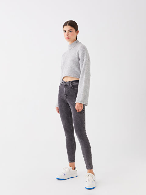 LCW Jeans Jüpiter Süper Skinny Fit Kadın Jean Pantolon - W3HY61Z8-GRD