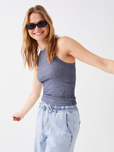 LCW Vision Kadın Bisiklet Yaka Düz Atlet - W3HY72Z8-VL7