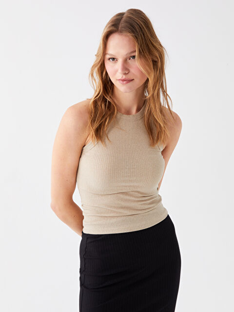 LCW Vision Kadın Bisiklet Yaka Düz Atlet - W3HY72Z8-VVB