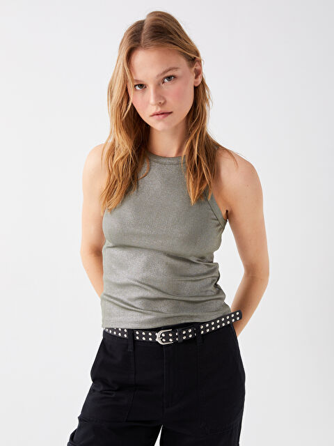 LCW Vision Kadın Bisiklet Yaka Düz Atlet - W3HY88Z8-VKB