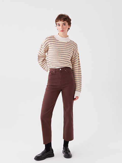 XSIDE Yüksek Bel Straight Fit Kadın Jean Pantolon - W3I117Z8-RXF