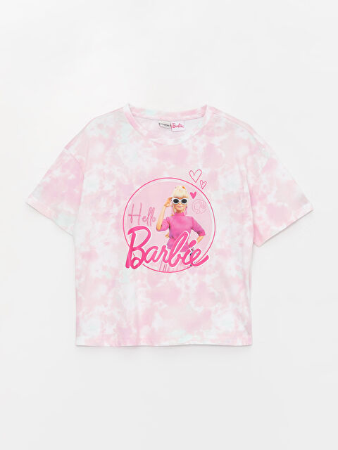 LCW Kids Bisiklet Yaka Barbie Baskılı Kısa Kollu Kız Çocuk Tişört - W3I298Z4-F9C