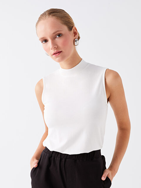 LCW Modest Kadın Dik Yaka Düz Tunik - W3I341Z8-FDU