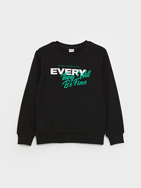 LCW Kids Bisiklet Yaka Baskılı Uzun Kollu Erkek Çocuk Tişört - W3I348Z4-CVL