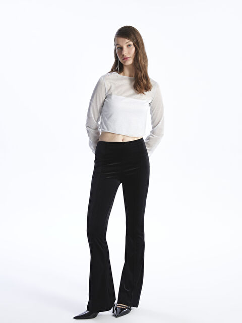 XSIDE Beli Lastikli Düz Kadife Kadın Pantolon - W3I537Z8-CVL