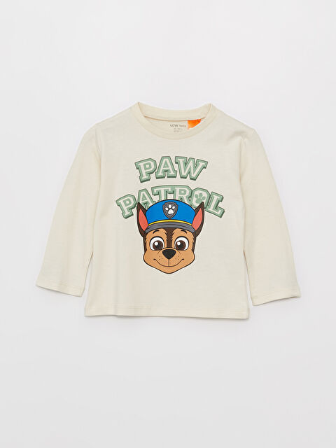 LCW baby Bisiklet Yaka Uzun Kollu Paw Patrol Baskılı Erkek Bebek Tişört - W3I765Z1-QVK