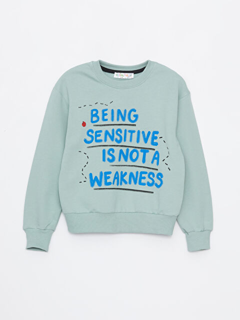 Calimera Kids Bisiklet Yaka Baskılı Uzun Kollu Kız Çocuk Sweatshirt - W3IA35Z4-DBV