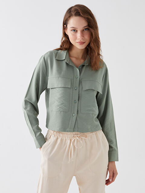 LCW Vision Düz Uzun Kollu Kadın Gömlek - W3IA56Z8-Y00