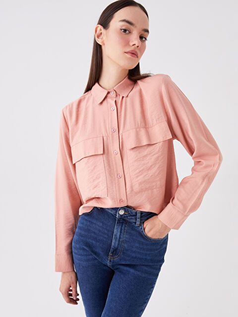 LCW Vision Düz Uzun Kollu Kadın Gömlek - W3IA56Z8-JLY