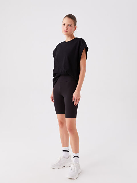 XSIDE ACTIVE Kadın Beli Lastikli Düz Spor Şort Tayt - W3IG13Z8-CVL