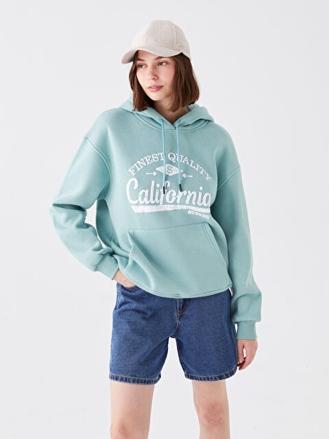 CALİMERA MODA Baskılı Kapüşonlu Kadın Hoodie - W3IJ46Z8-DBV