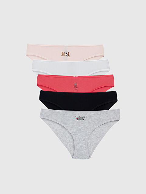 LCW Young Baskılı Bikini Külot 5'li Paket - W3IJ79Z8-CT3