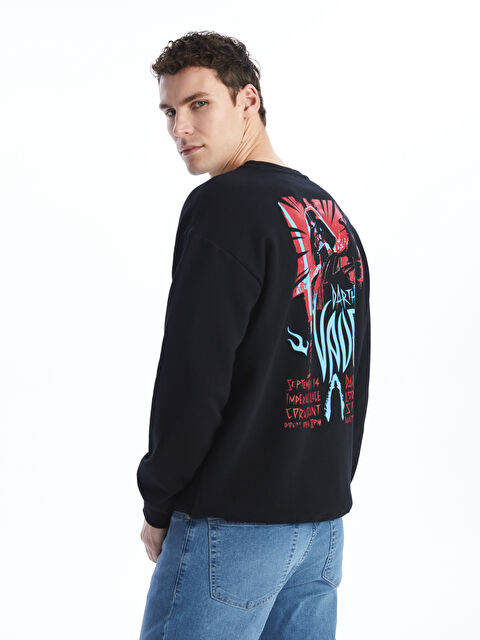 XSIDE Bisiklet Yaka Baskılı Erkek Kalın Sweatshirt - W3IN37Z8-CVL