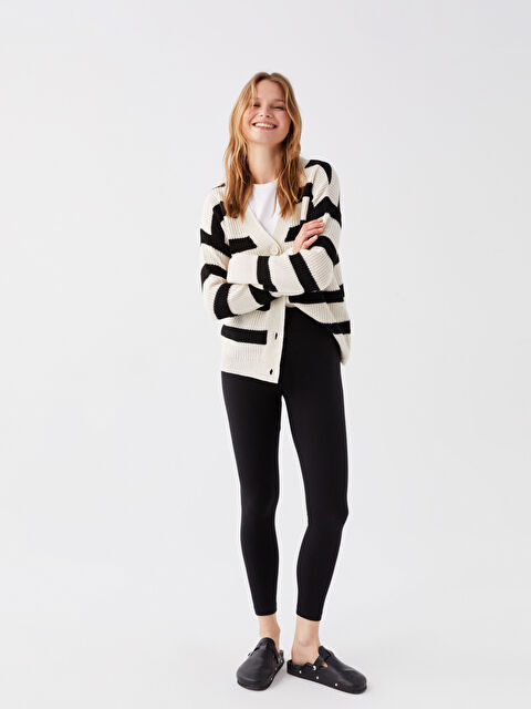 LCW Vision Kadın Beli Lastikli Düz Tayt - W3IO68Z8-CVL