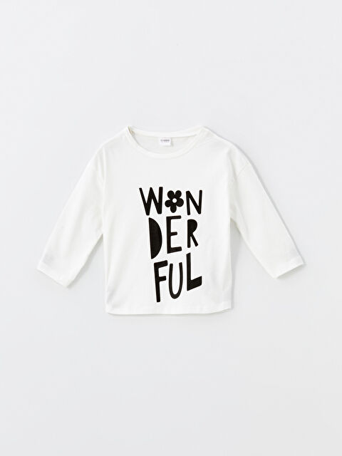 LCW Kids Bisiklet Yaka Baskılı Uzun Kollu Kız Çocuk Pijama Üst - W3IP92Z4-FDU