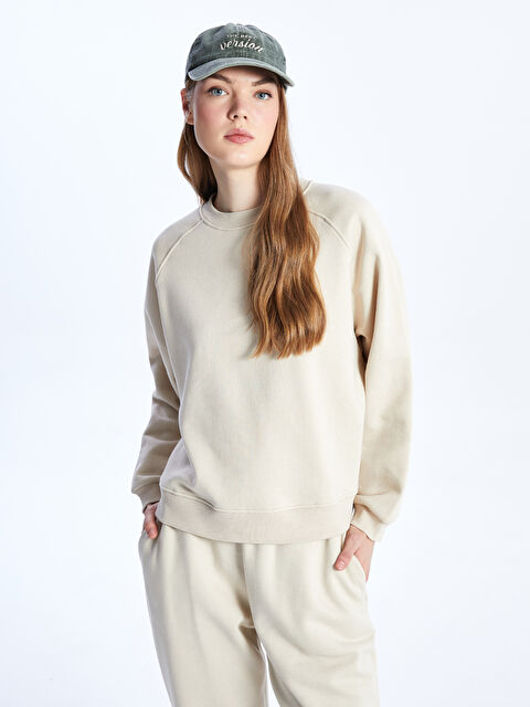 LCW Vision Bisiklet Yaka Oversize Kadın Sweatshirt - W3IQ24Z8-VHM