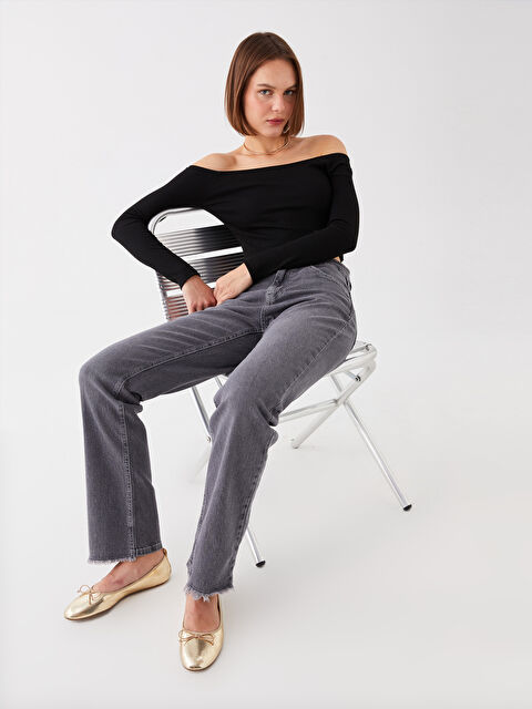 LCW Vision Straight Fit Kadın Jean Pantolon - W3IS52Z8-GRD