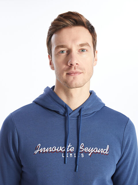 LCWAIKIKI Classic Uzun Kollu Baskılı Erkek Kalın Hoodie - W3IS97Z8-Y0P