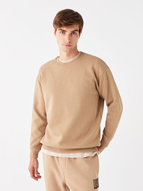 XSIDE Bisiklet Yaka Uzun Kollu Erkek Kalın Sweatshirt - W3IV96Z8-RBZ