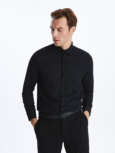 SOUTHBLUE Slim Fit Uzun Kollu Armürlü Erkek Gömlek - W3J037Z8-CVL
