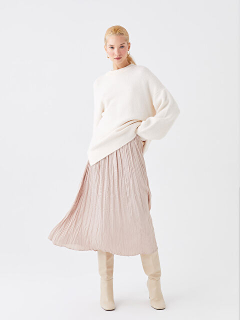 LCW Vision Beli Lastikli Rahat Kalıp Kadın Etek - W3J042Z8-VVF