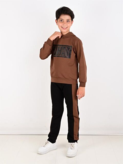 Vitmo Baskılı Uzun Kollu Erkek Çocuk Hoodie ve Eşofman Altı