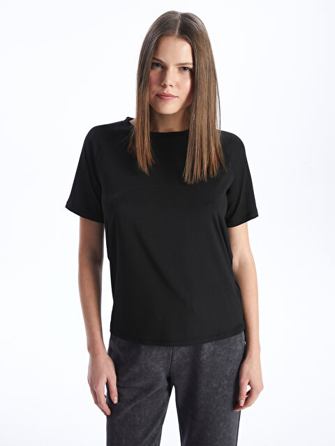 XSIDE ACTIVE Bisiklet Yaka Reflektör Baskılı Kısa Kollu Kadın Spor Tişört - W3J610Z8-CVL