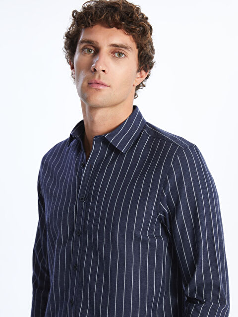 SOUTHBLUE Slim Fit Uzun Kollu Çizgili Erkek Gömlek - W3J708Z8-LGS