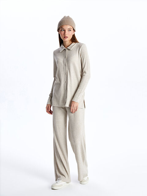 LCW Vision Beli Lastikli Düz Geniş Paça Kadın Eşofman Altı - W3J822Z8-L8Q