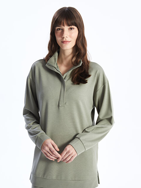 LCWAIKIKI Basic Dik Yaka Düz Uzun Kollu Kadın Tunik - W3J857Z8-GNZ