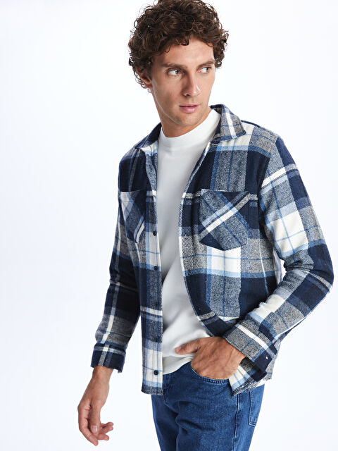 LCW ECO Regular Fit Uzun Kollu Ekose Erkek Gömlek - W3J884Z8-LN6