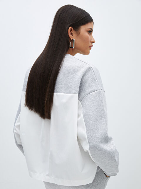 LCW Vision Bisiklet Yaka Oversize Kadın Kalın Sweatshirt - W3J923Z8-EEZ