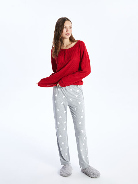 LCW DREAM Elasticated Waist Patterned Women's Pyjama Bottoms - W3J966Z8-998